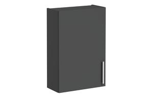 VitrA Root Flat 60cm 1 Door Upper/Wall Unit (LH Hinge) - Matt Storm Grey